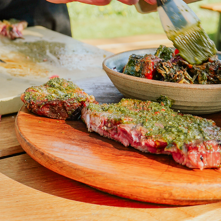 On the Coals T-Bone Steak with Chimichurri & BBQ Salad  I Kasai Grills